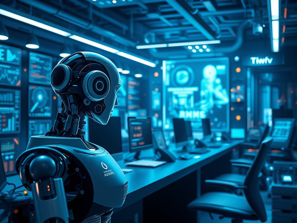 Brazo robótico digital con engranajes y nube conectados que representan la automatización de procesos y la transformación digital empresarial.